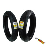 Pirelli Diablo Rosso III 120/70ZR17 Front & 150/60ZR17 Rear Motorcycle Tire Set - High Performance, Durable, & Reliable Tire for Sport/Street Bikes with Keychain